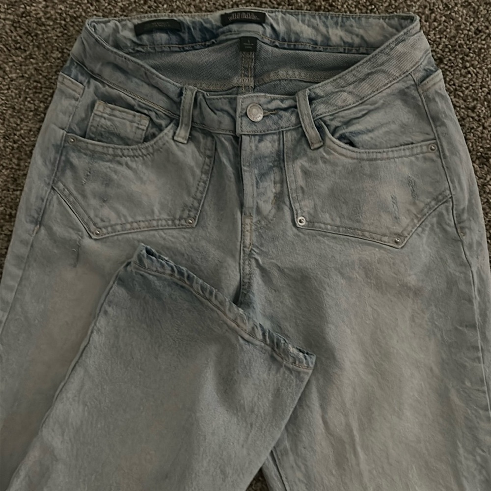 Low rise boot cut jeans